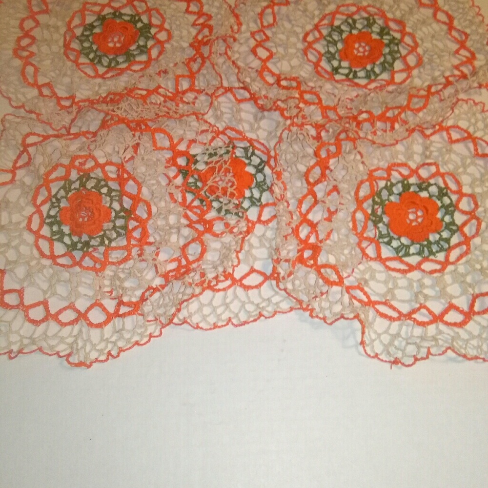 Handmade woven with hook,Set of five, Beatiful